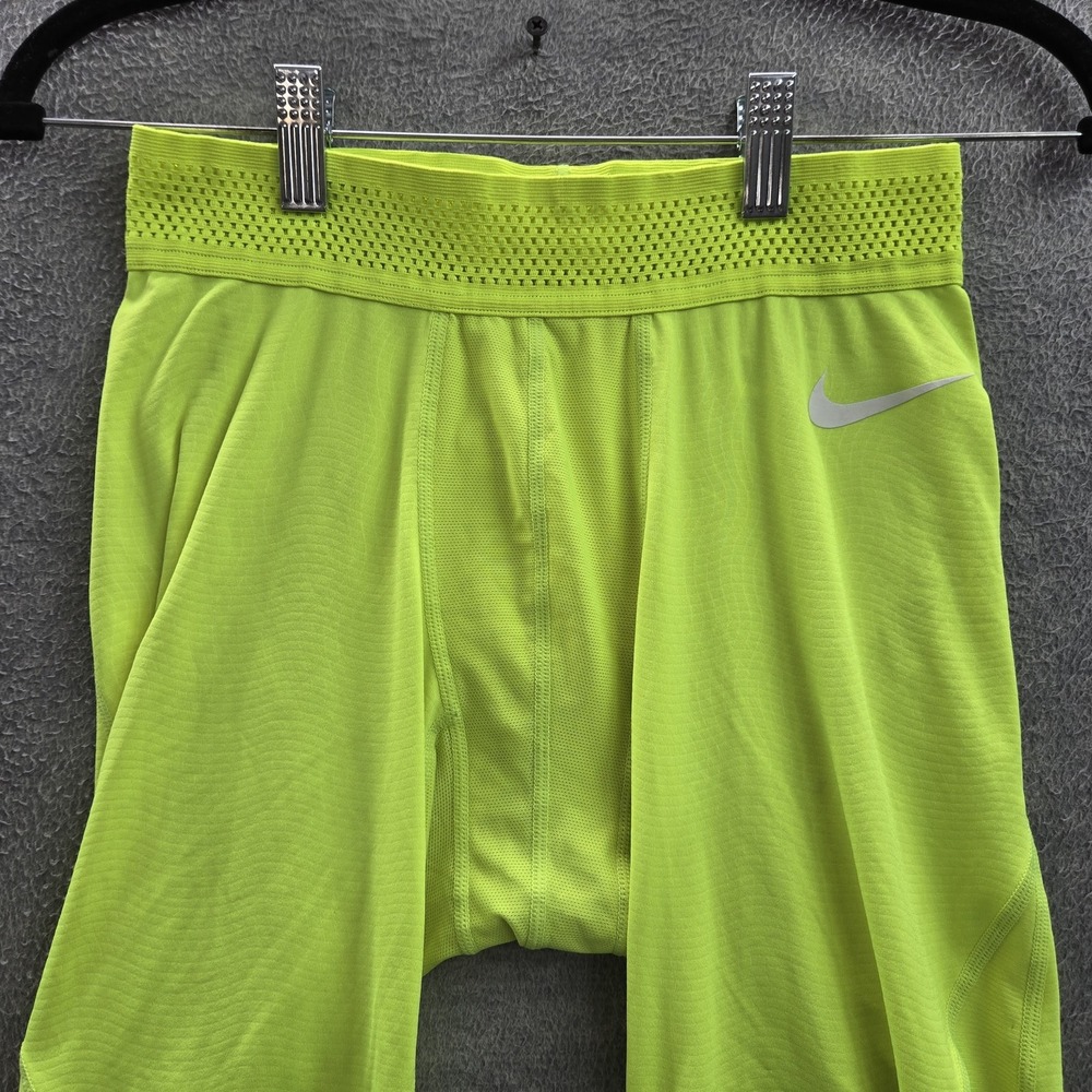 Nike Pro Men Activewear Pants M Green Compression Hypercool 19" Inseam - Picture 7 of 13